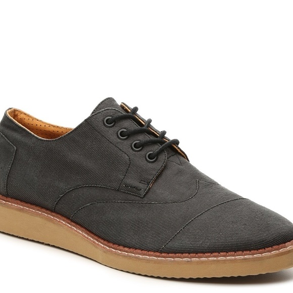 Toms Oxford Shoes Men’s Size 10.5 US Grey Aviator Brogue Wingtip Lace-up Textile - Picture 11 of 11